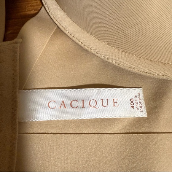 Lane Bryant Cacique Bra Size 40G Lightly Lined Full Coverage Bra Beige - Picture 3 of 7